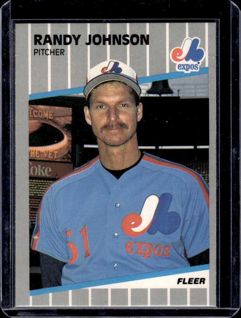 Randy Johnson 1989 Fleer (ad completely blacked out) #381: Randy Johnson 1989 Fleer (ad completely blacked out) #381
