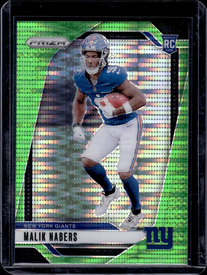 Malik Nabers Neon Green Pulsar Prizm 2024 Panini Prizm #370: Malik Nabers Neon Green Pulsar Prizm 2024 Panini Prizm #370