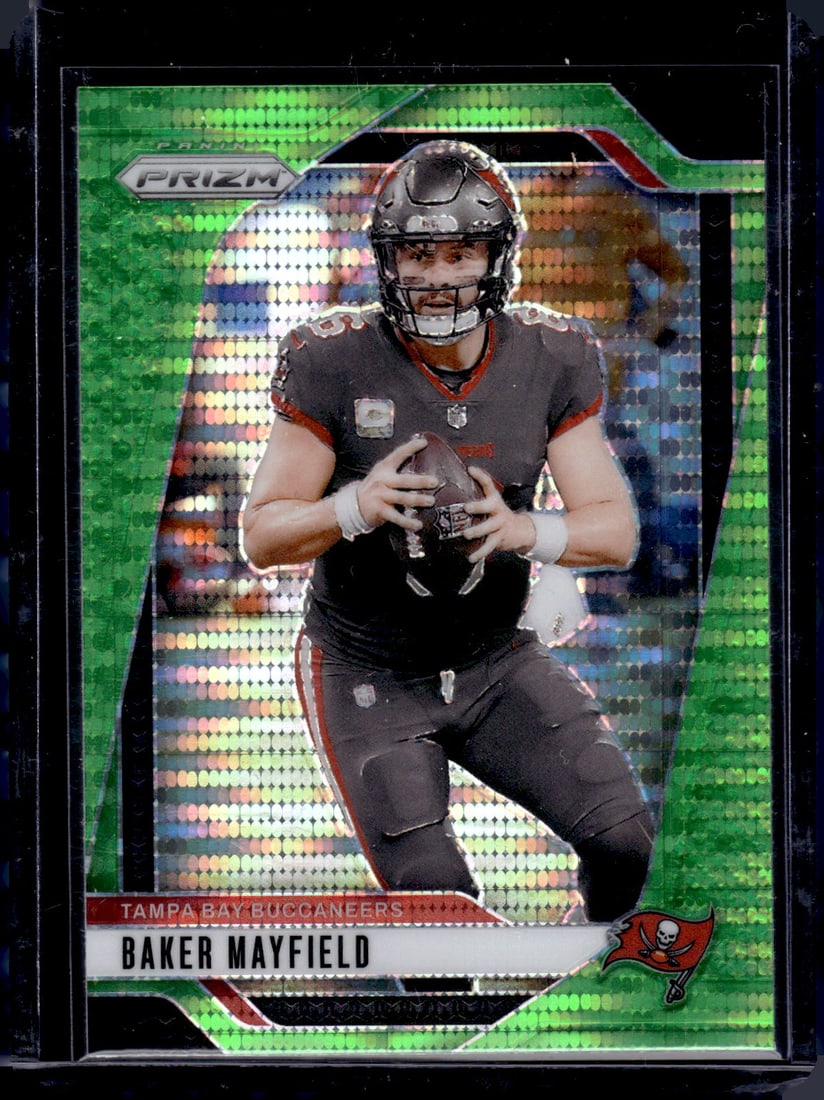 Baker Mayfield Neon Green Pulsar Prizm 2024 Panini Prizm #268: Baker Mayfield Neon Green Pulsar Prizm 2024 Panini Prizm #268