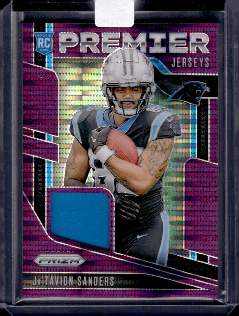 Ja'Tavion Sanders Purple Pulsar Prizm RC Patch 2024 Panini Prizm #PJ-JTS: Ja'Tavion Sanders Purple Pulsar Prizm RC Patch 2024 Panini Prizm #PJ-JTS