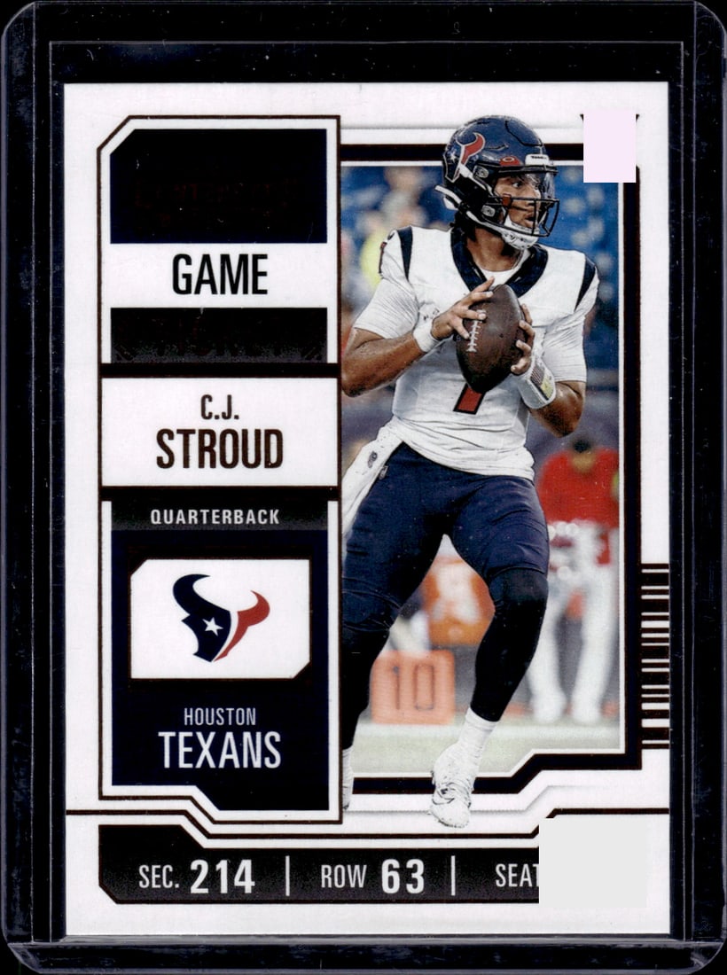 Cj Stroud Game Ticket Bronze RC 2023 Panini Contenders #40: Cj Stroud Game Ticket Bronze RC 2023 Panini Contenders #40