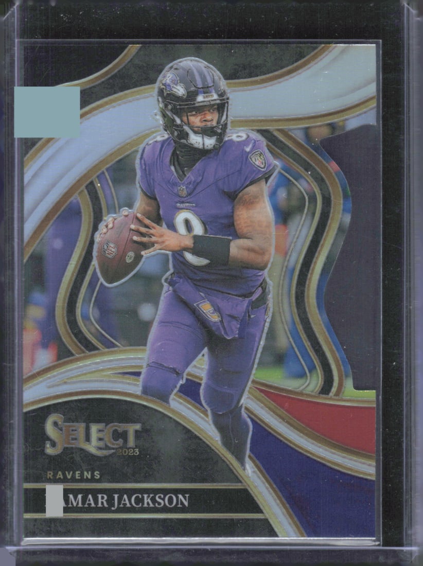 Lamar Jackson Black and Red Prizms Die Cuts 2023 Panini Select #241 (1 of 2)
