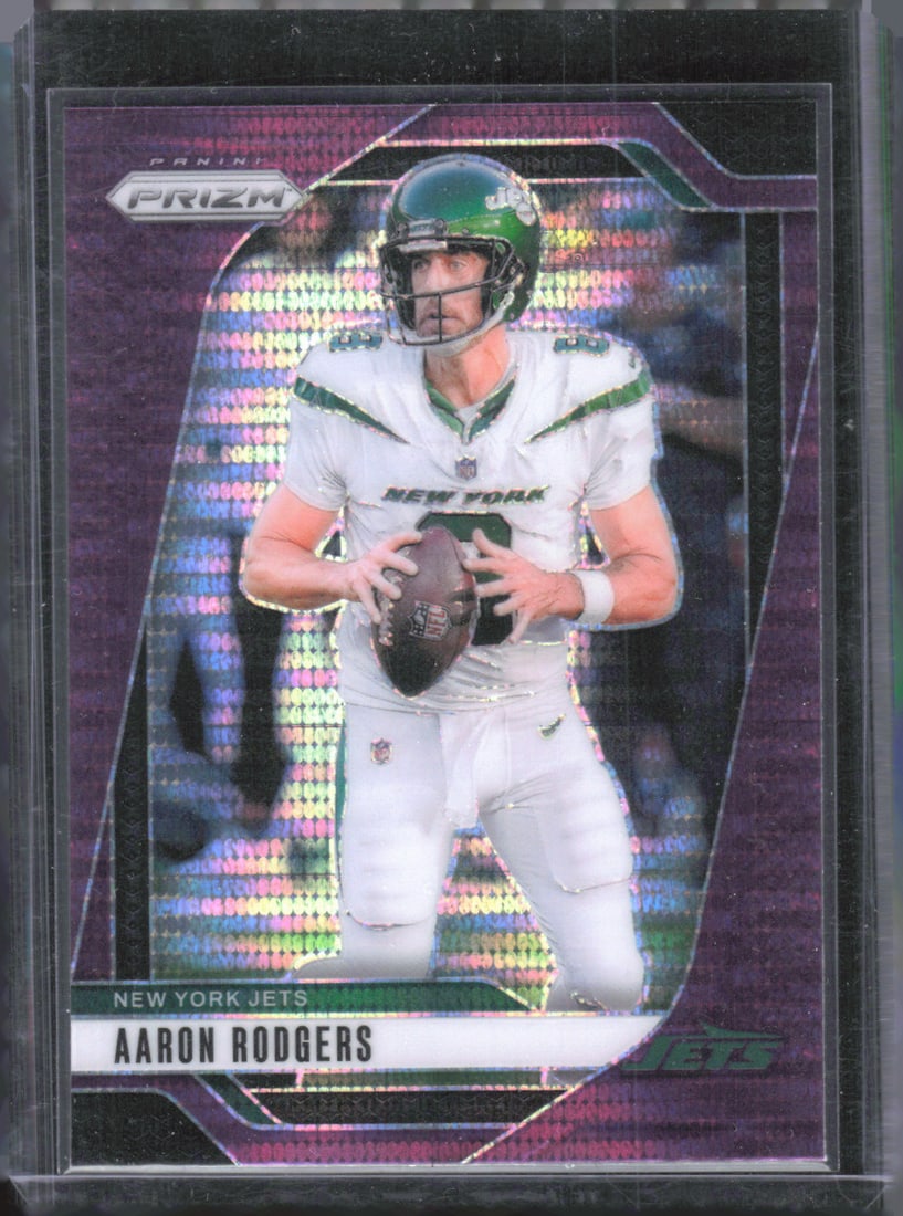 Aaron Rodgers Purple Pulsar 2024 Panini Prizm #222: Aaron Rodgers Purple Pulsar 2024 Panini Prizm #222