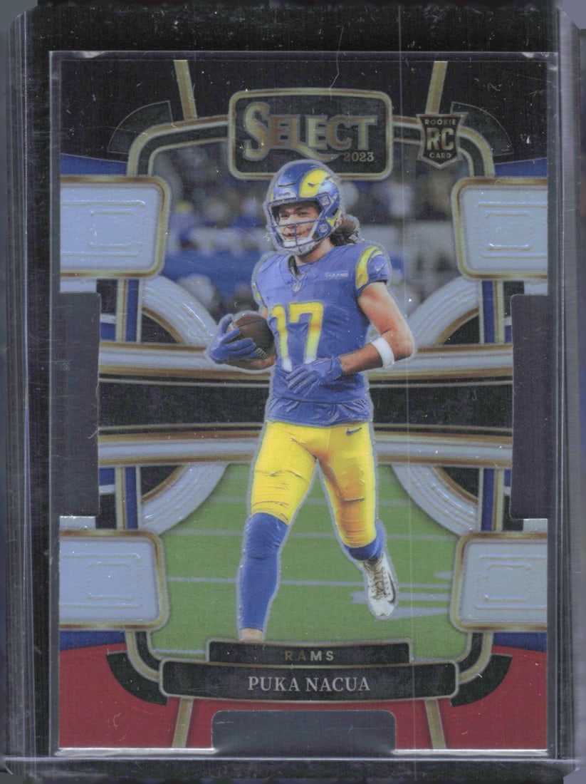 Puka Nacua Rookie Black and Red Prizms Die Cuts 2023 Panini Select #56 (1 of 2)