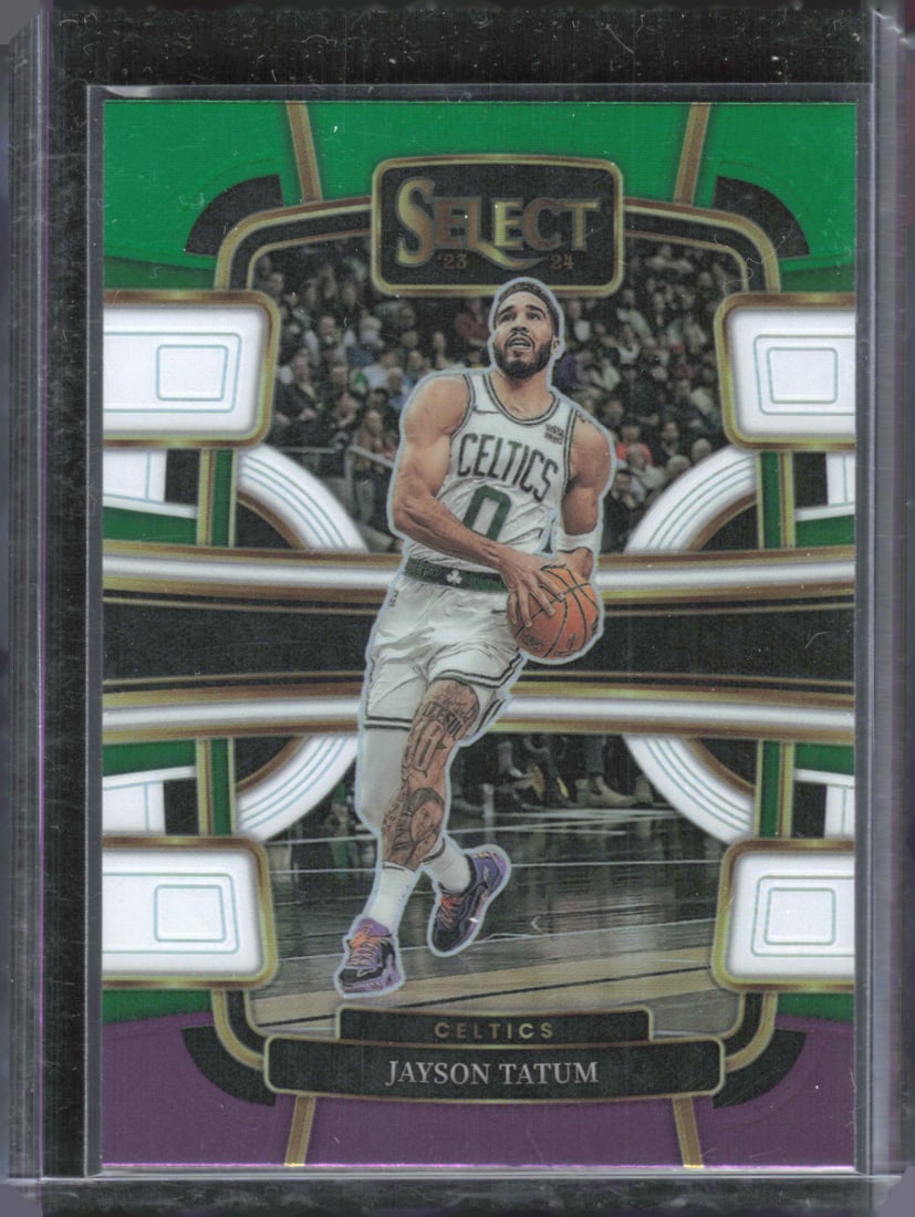 Jayson Tatum Green White Purple Prizms 2023-24 Panini Select #45 (1 of 2)