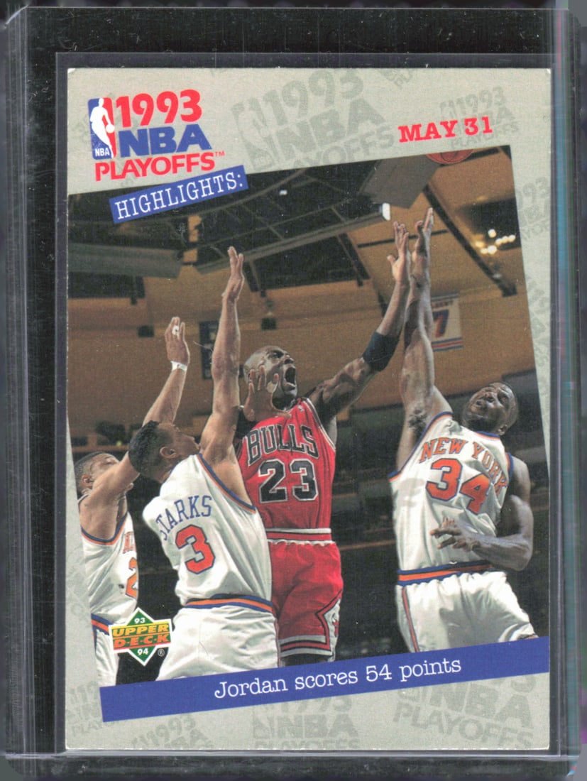 Michael Jordan Scores 54 Points 1993-94 Upper Deck #193 Vintage Basketball Card (1 of 2)