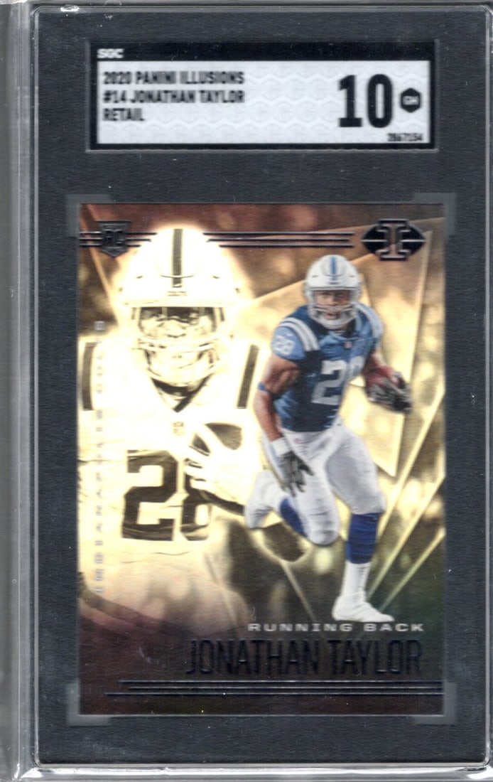 Jonathan Taylor SGC 10 Rookie Card 2020 Panini Illusions #14: Jonathan Taylor SGC 10 Rookie Card 2020 Panini Illusions #14