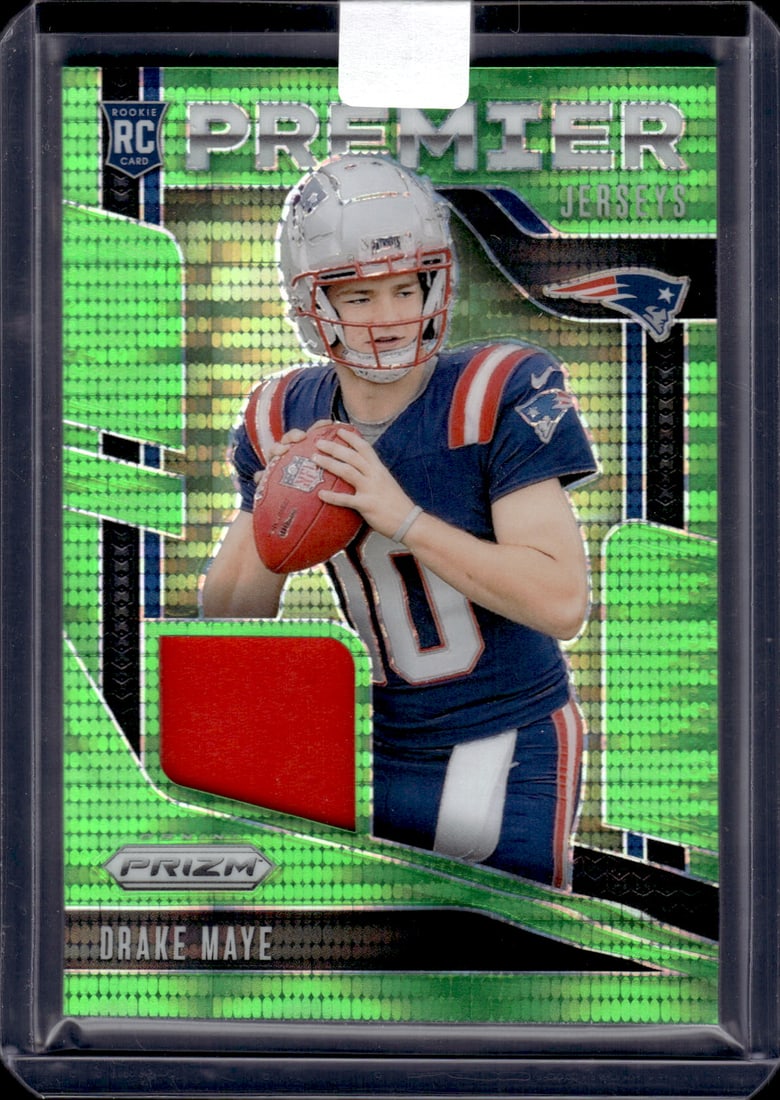 Drake Maye Neon Green Pulsar Prizm RC Patch 2024 Panini Prizm #PJ-DME (1 of 2)