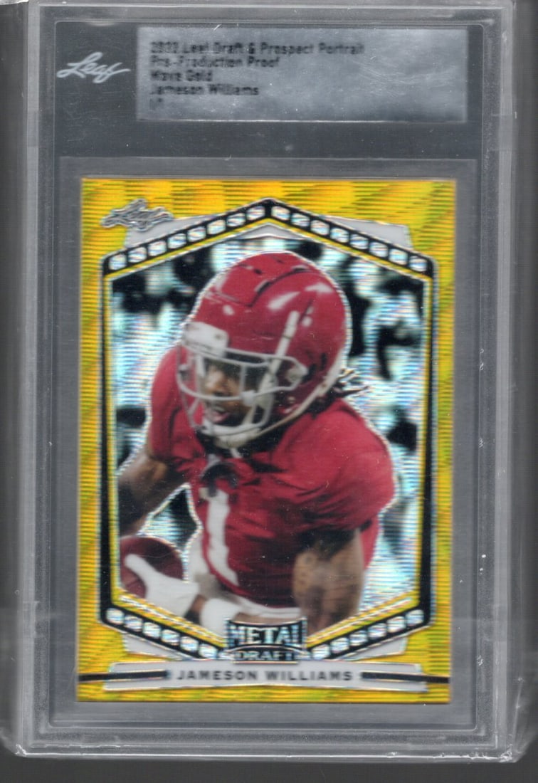 Jameson Williams Pre-Production Proof Gold Wave 1/1 2022 Leaf Draft (1 of 2)
