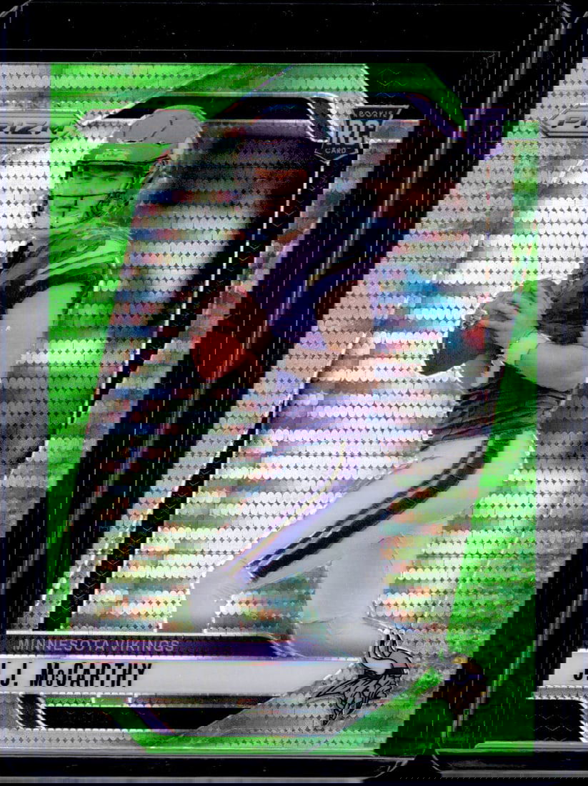 JJ McCarthy Neon Green Pulsar Prizm RC 2024 Panini Prizm #400: JJ McCarthy Neon Green Pulsar Prizm RC 2024 Panini Prizm #400