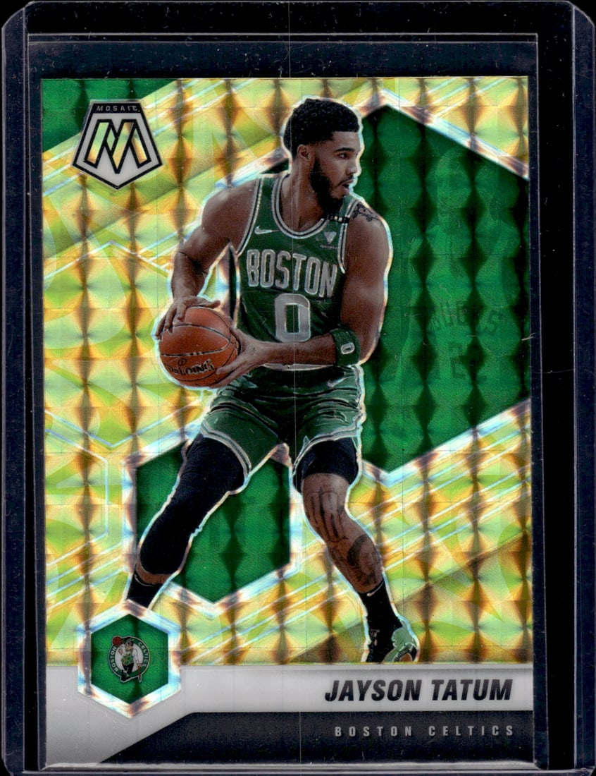 Jayson Tatum Reactive Yellow Prizm 2020-21 Panini Mosaic #107 (1 of 2)