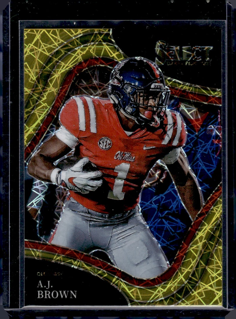 Aj Brown Field Level Gold Lazer Prizm 2022 Panini Select Draft Picks #157 (1 of 2)
