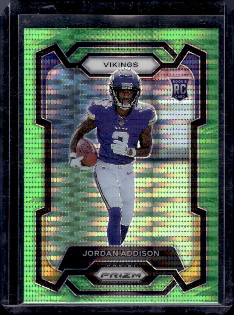Jordan Addison Neon Green Pulsar Prizm 2023 Panini Prizm #368: Jordan Addison Neon Green Pulsar Prizm 2023 Panini Prizm #368