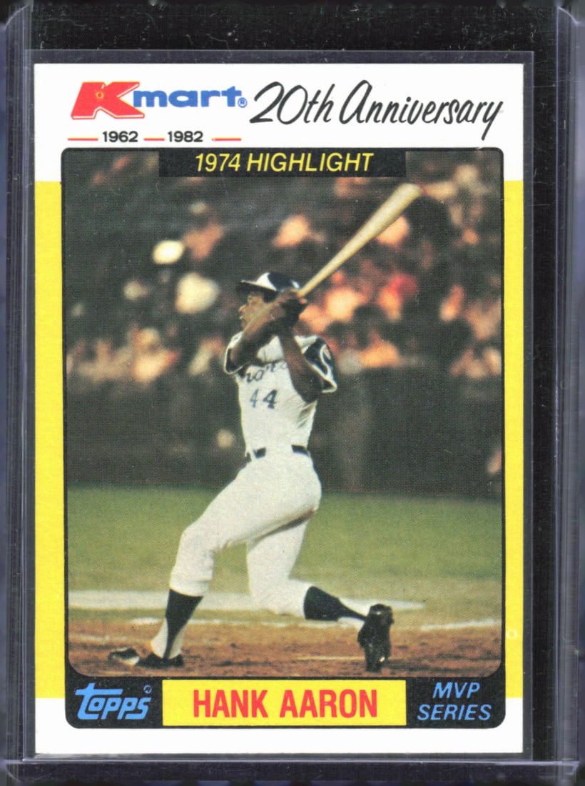 Hank Aaron 1982 Topps Kmart Collectors Series 20th Anniversary MVP Card #43 of a Set of 44: Hank Aaron 1982 Topps Kmart Collectors Series 20th Anniversary MVP Card #43 of a Set of 44