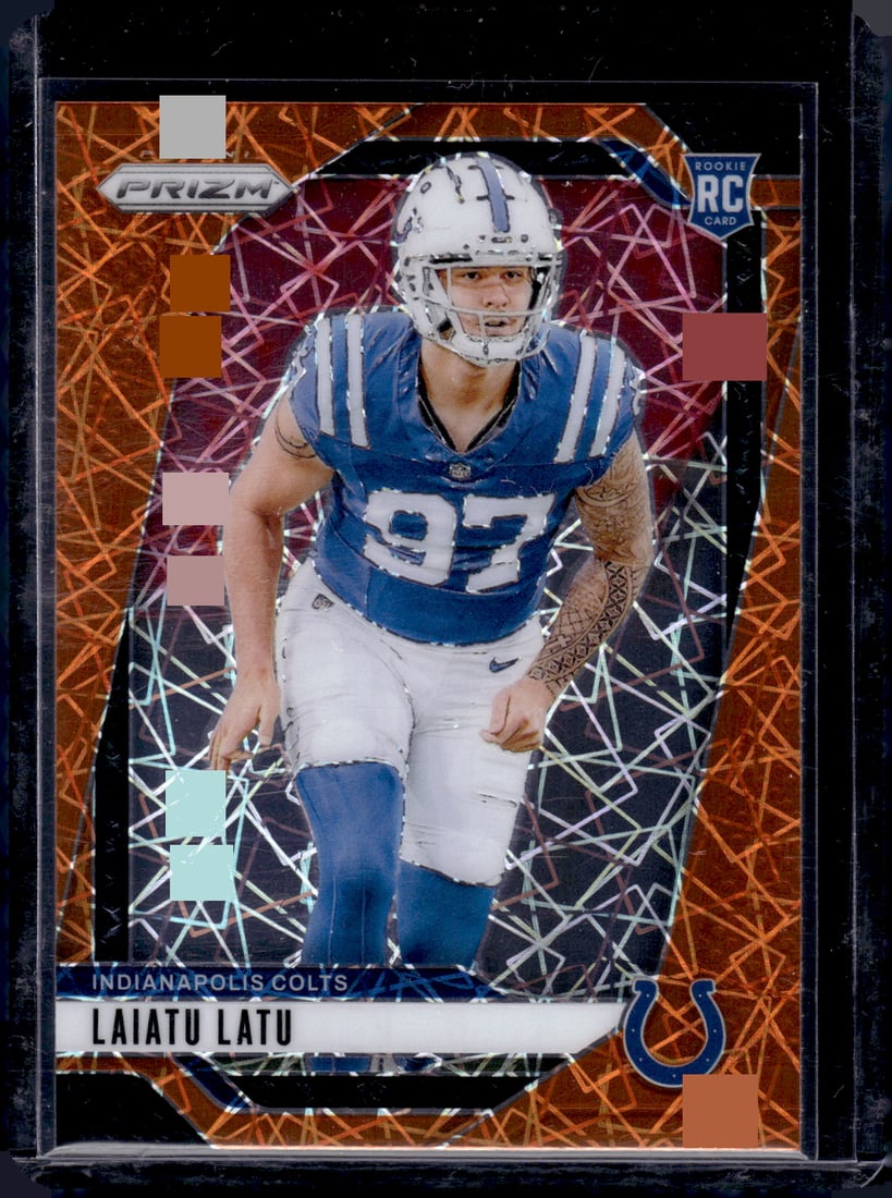 Laiatu Latu Orange Lazer Prizm RC 2024 Panini Prizm #366: Laiatu Latu Orange Lazer Prizm RC 2024 Panini Prizm #366