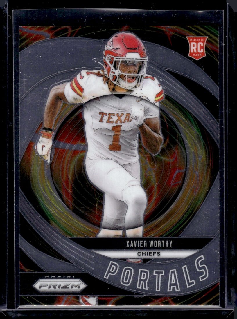 Xavier Worthy Portals RC 2024 Panini Prizm #10: Xavier Worthy Portals RC 2024 Panini Prizm #10