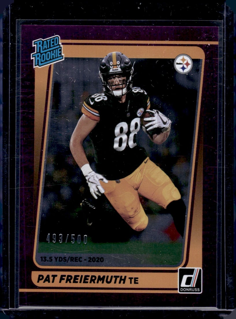 Pat Freiermuth Purple Stat Line RC /500 2021 Panini Donruss #281: Pat Freiermuth Purple Stat Line RC /500 2021 Panini Donruss #281
