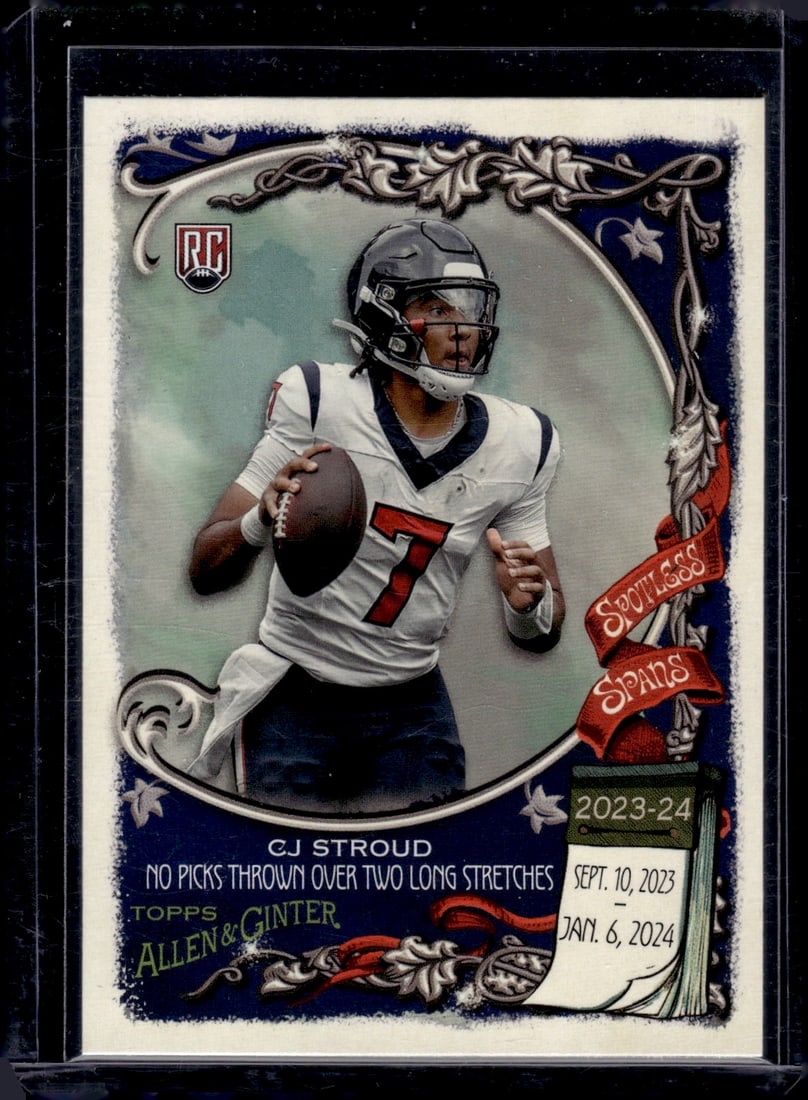 Cj Stroud Spotless Spans Allen & Ginter RC 2023 Topps Composite #SS-25: Cj Stroud Spotless Spans Allen & Ginter RC 2023 Topps Composite #SS-25