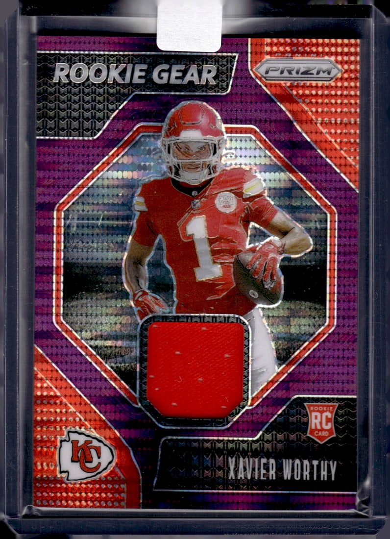 Xavier Worthy Purple Pulsar Prizm RC Patch 2024 Panini Prizm #RG-XWY: Xavier Worthy Purple Pulsar Prizm RC Patch 2024 Panini Prizm #RG-XWY