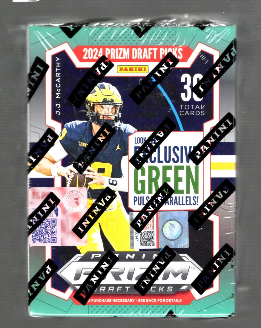 2024-25 Panini Prizm Draft Picks Football Blaster Box - Green Pulsar & Silver Prizm Cards Guaranteed (1 of 1)