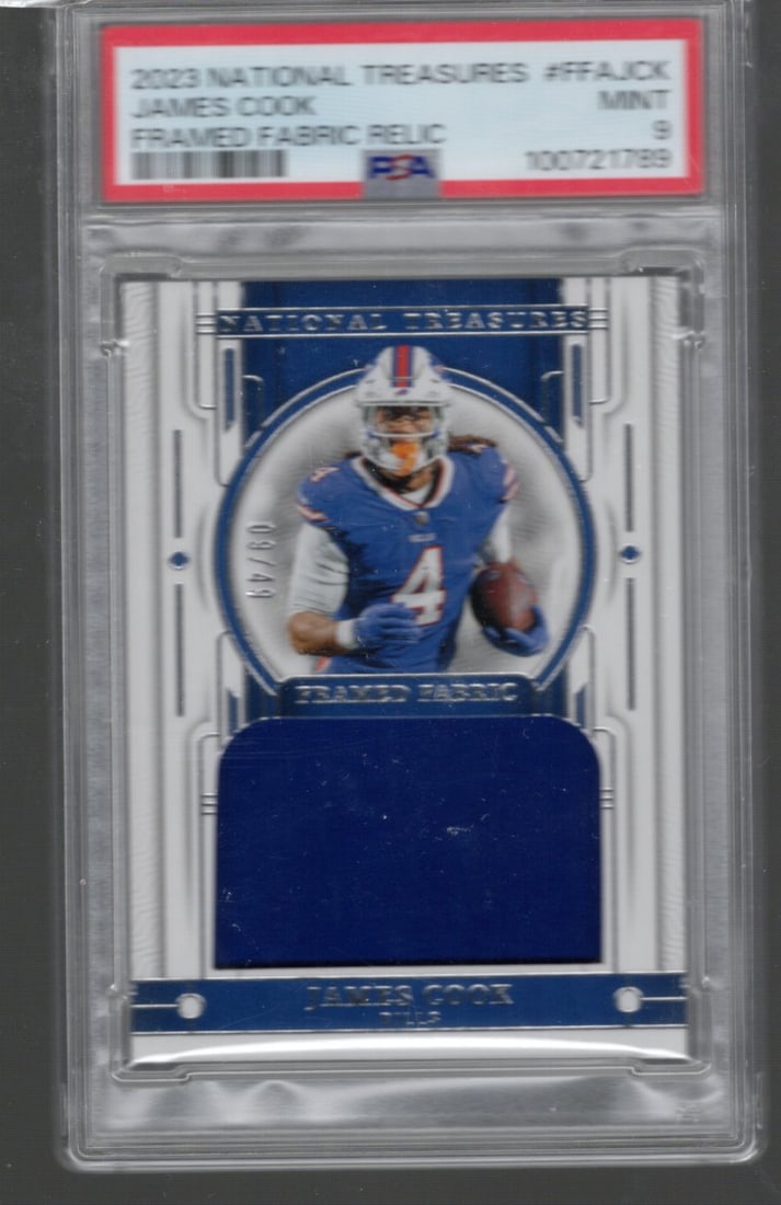 James Cook Framed Fabric Patch /99 2023 Panini National Treasures #FFA-JCK PSA 9 (1 of 2)