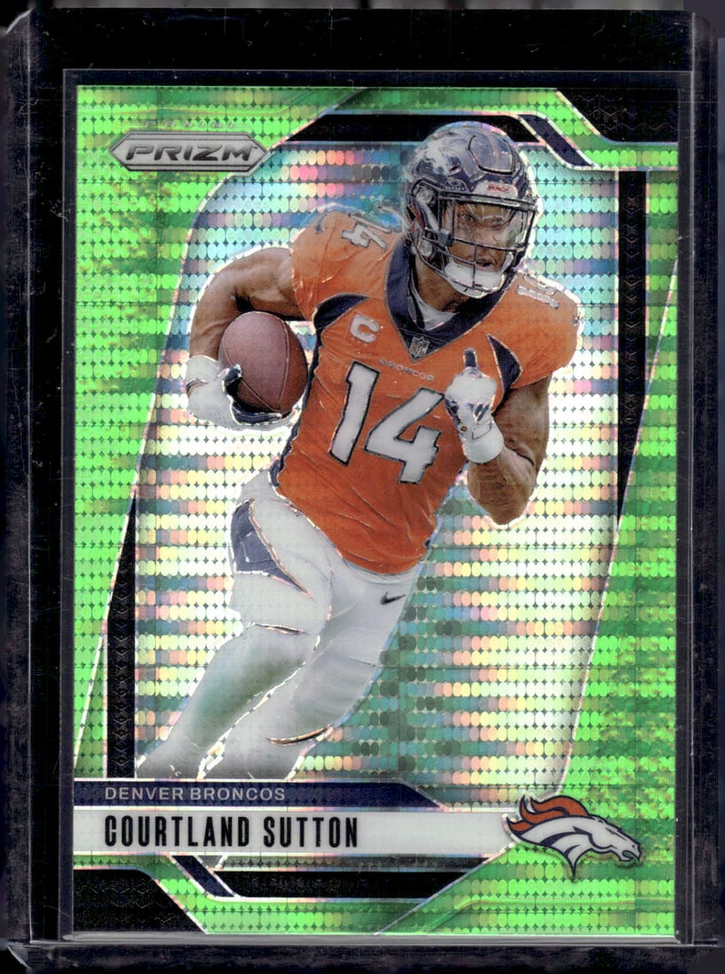 Courtland Sutton Neon Green Pulsar Prizm 2024 Panini Prizm #86: Courtland Sutton Neon Green Pulsar Prizm 2024 Panini Prizm #86