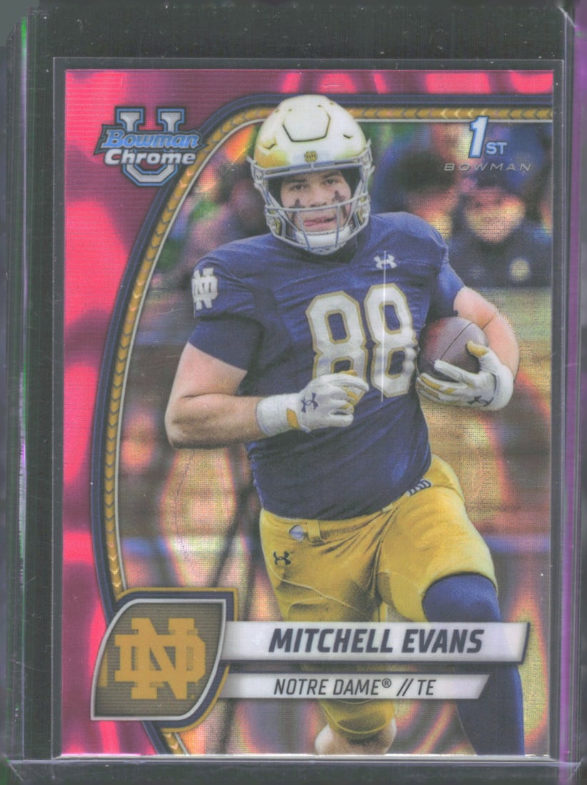 Mitchell Evans Pink Lava Refractor 2024 Bowman University Chrome #132: Mitchell Evans Pink Lava Refractor 2024 Bowman University Chrome #132