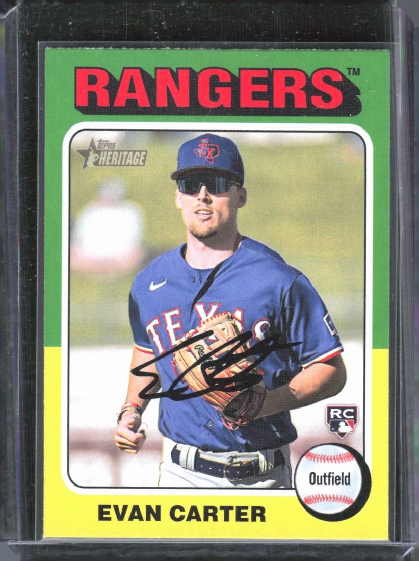Evan Carter Rookie 2024 Topps Heritage #170: Evan Carter Rookie 2024 Topps Heritage #170
