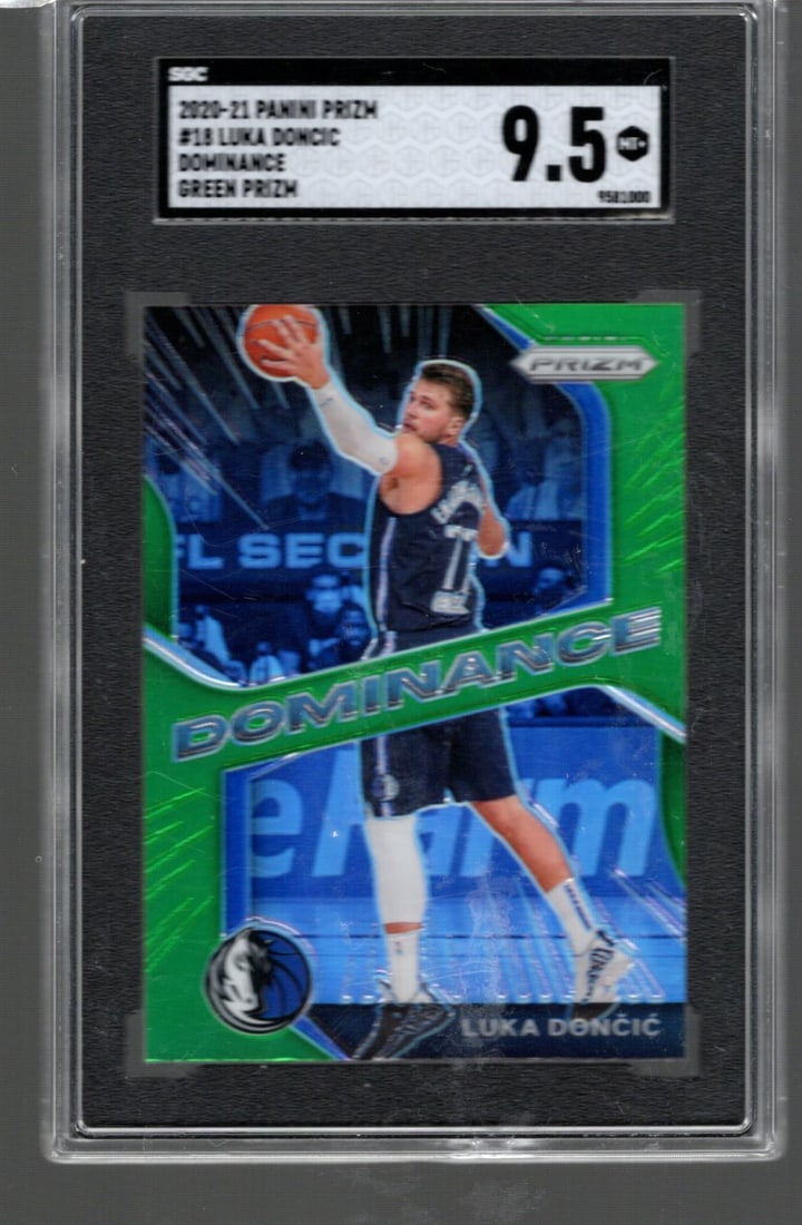 Luka Doncic Green Prizm Dominance 2020-21 Panini Prizm #18 SGC 9.5 (1 of 2)