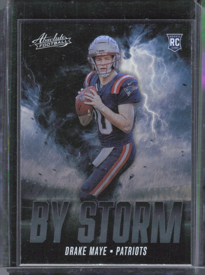 Drake Maye Rookie Card By Storm 2024 Panini Absolute #BS-DME (1 of 2)
