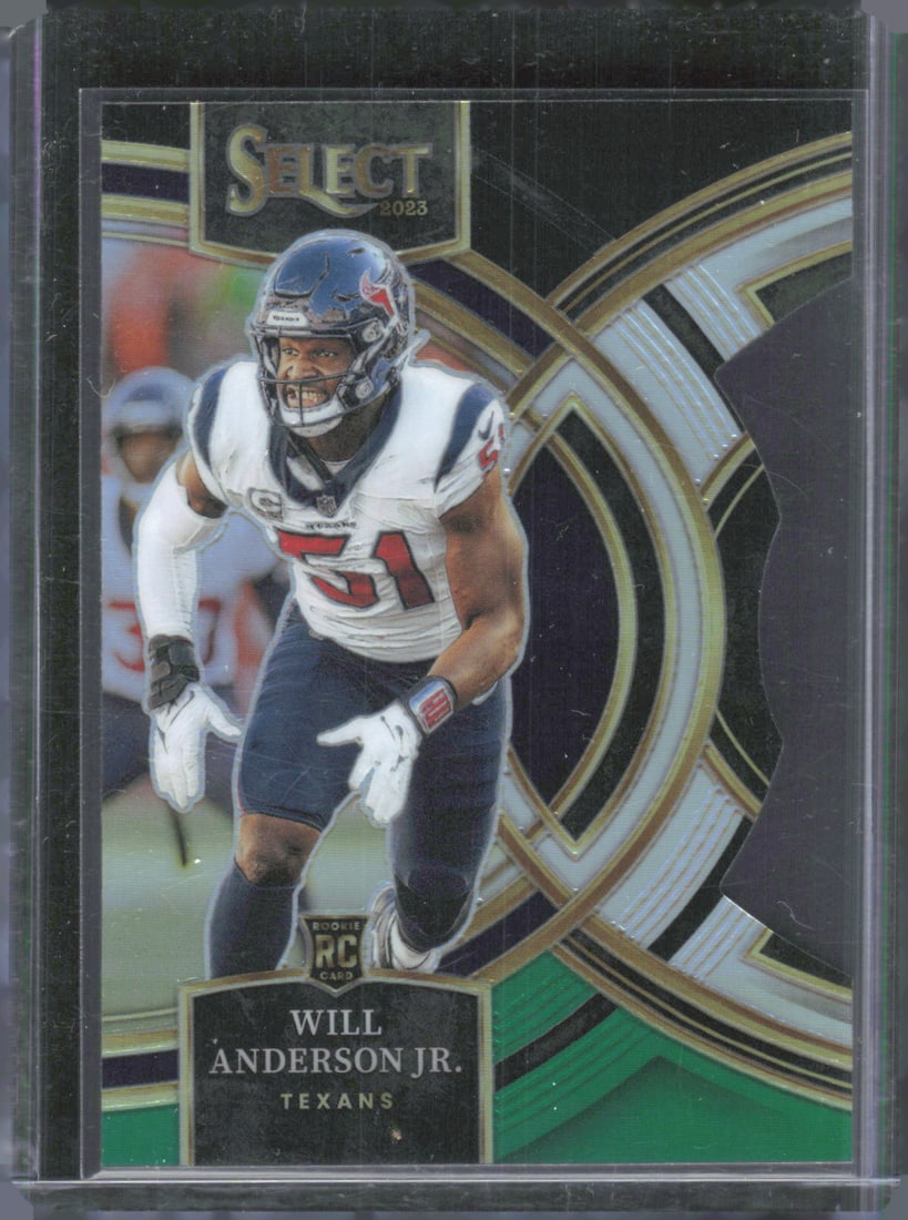 Will Anderson Jr. Rookie Black and Green Prizms Die Cuts 2023 Panini Select #125 (1 of 2)