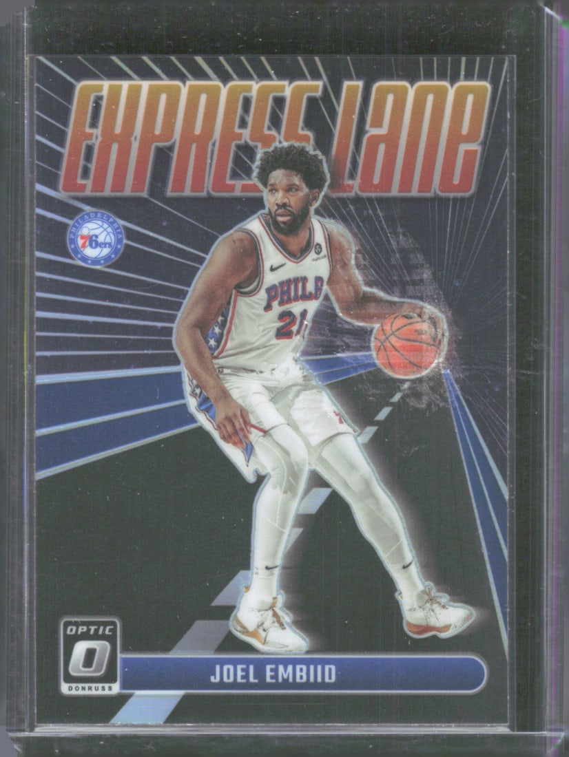 Joel Embiid Silver Holo Prizm Express Lane 2023-24 Donruss Optic #21 (1 of 2)