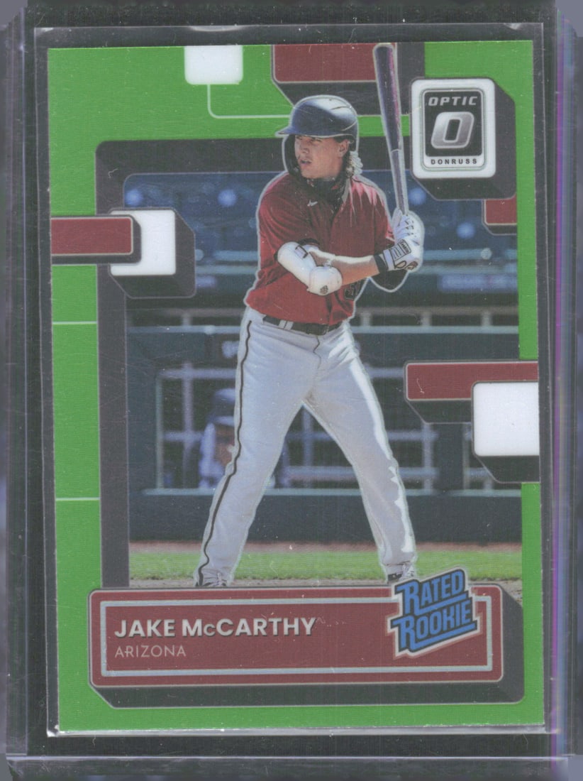 Jake McCarthy Rookie Green Holo Prizm Rated Rookie 2022 Donruss #73 (1 of 2)