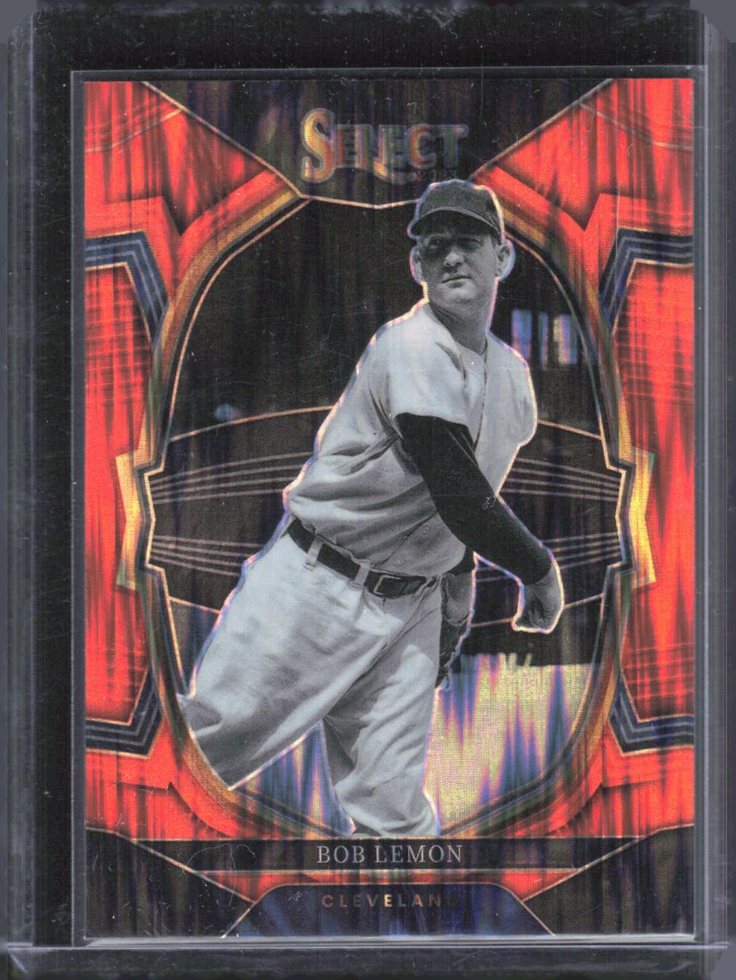 Bob Lemon Orange Flash Prizm 2023 Panini Select #84: Bob Lemon Orange Flash Prizm 2023 Panini Select #84