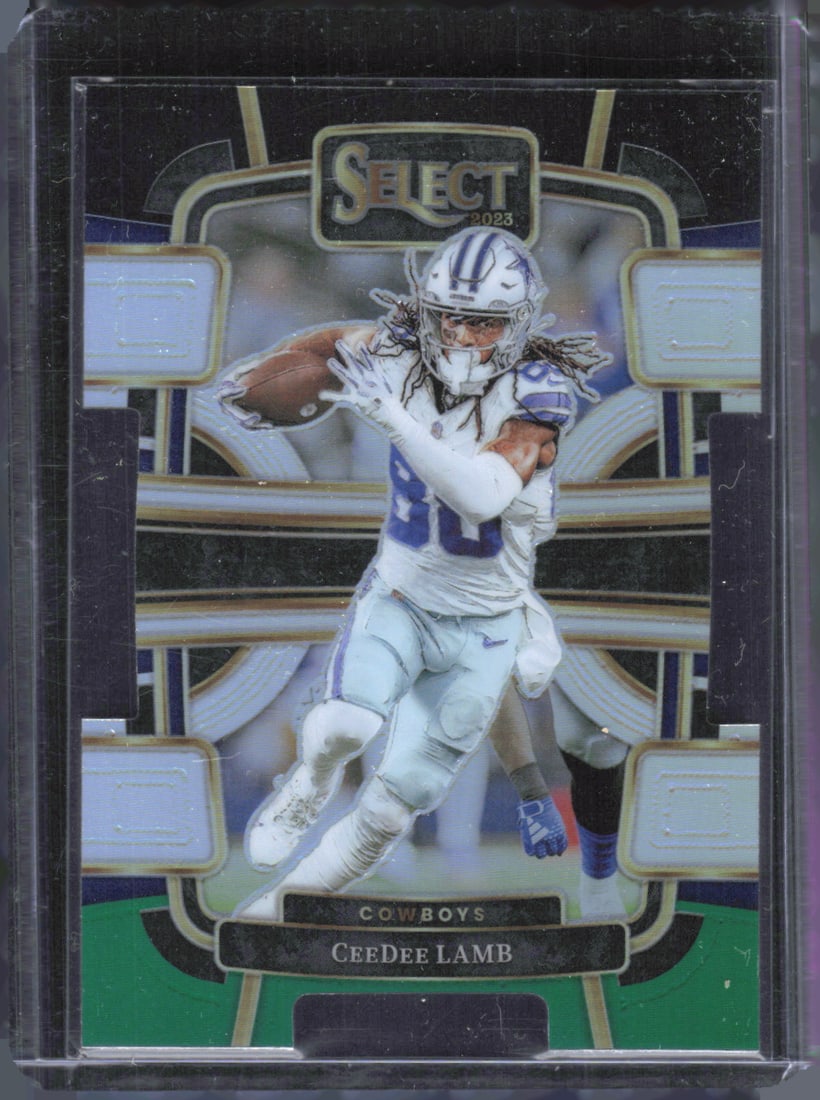 CeeDee Lamb Black and Green Prizms Die Cuts 2023 Panini Select #29 (1 of 2)