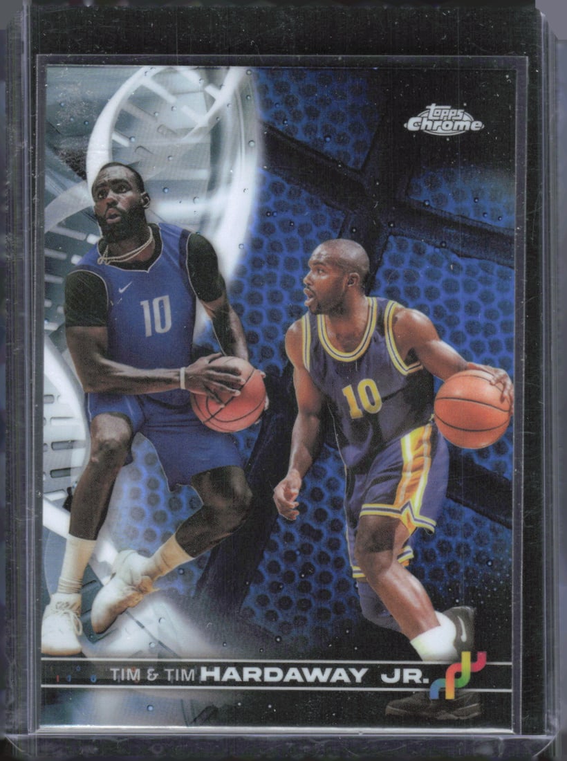 Tim Hardaway / Tim Hardaway Jr. DNA Refractor Blue Basketball 2023-24 Topps Chrome #DNA-2 (1 of 2)