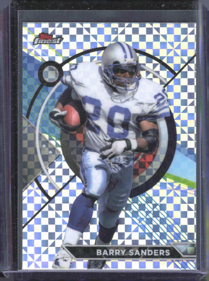 Barry Sanders Topps Finest X-Fractor 2023 Topps Composite #183: Barry Sanders Topps Finest X-Fractor 2023 Topps Composite #183