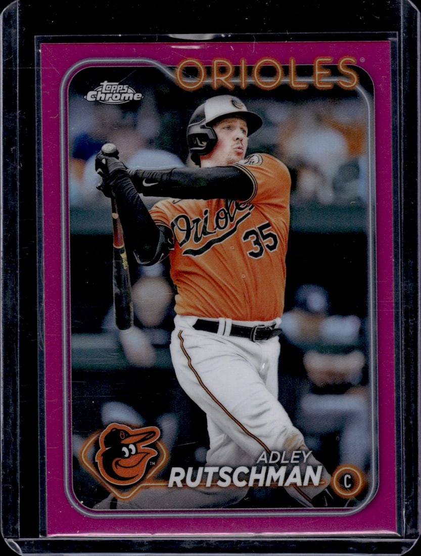 Adley Rutschman Pink Refractor 2024 Topps Chrome #80: Adley Rutschman Pink Refractor 2024 Topps Chrome #80