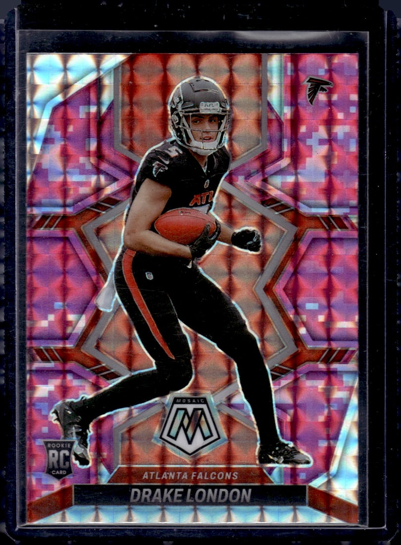 Drake London Pink Camo Prizm RC 2022 Panini Mosaic #312 (1 of 2)