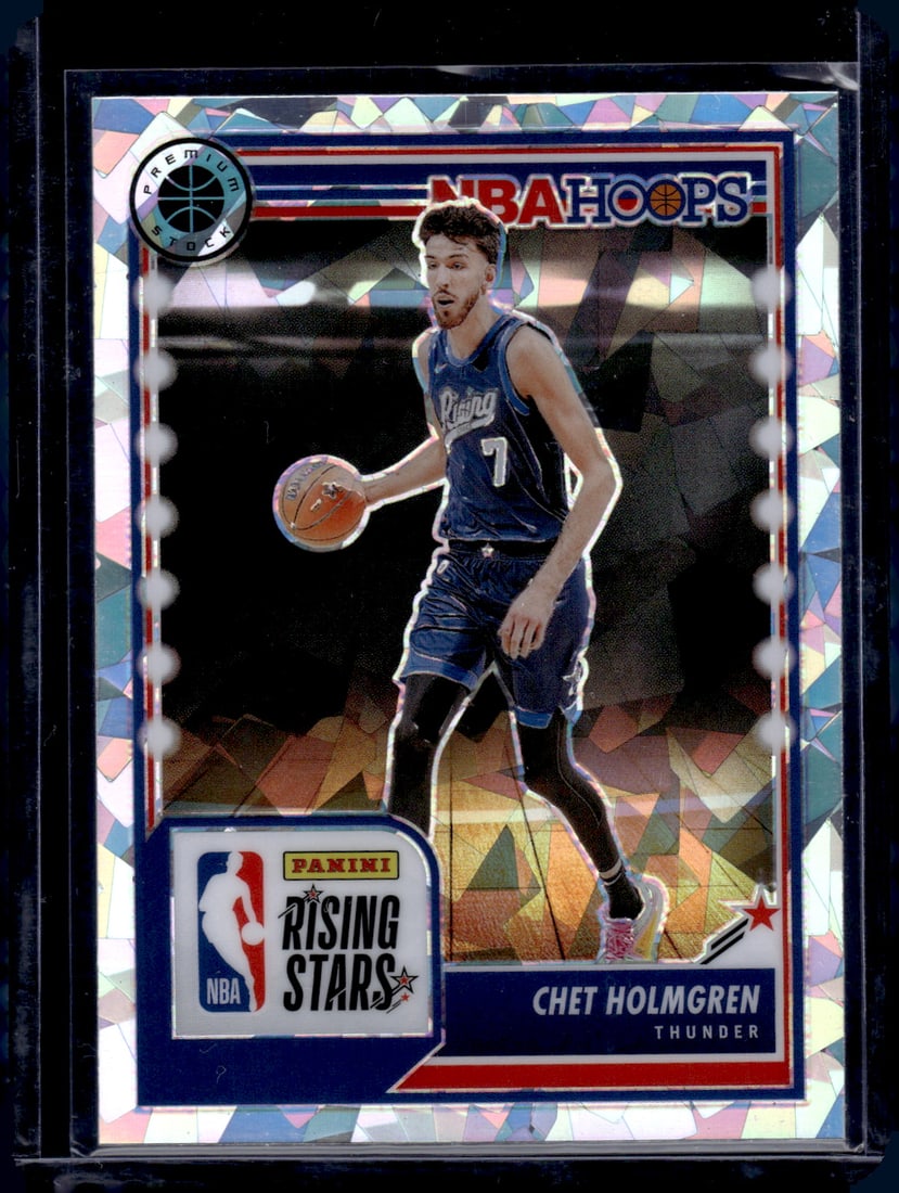 Chet Holmgren Rising Stars Cracked Ice 2023-24 Panini Premium Stock #293: Chet Holmgren Rising Stars Cracked Ice 2023-24 Panini Premium Stock #293