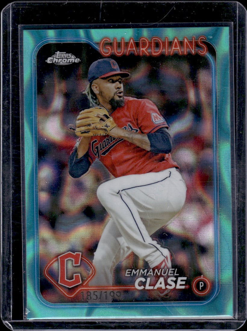 Emmanuel Clase Aqua Lava Refractor /199 2024 Topps Chrome #166 (1 of 2)