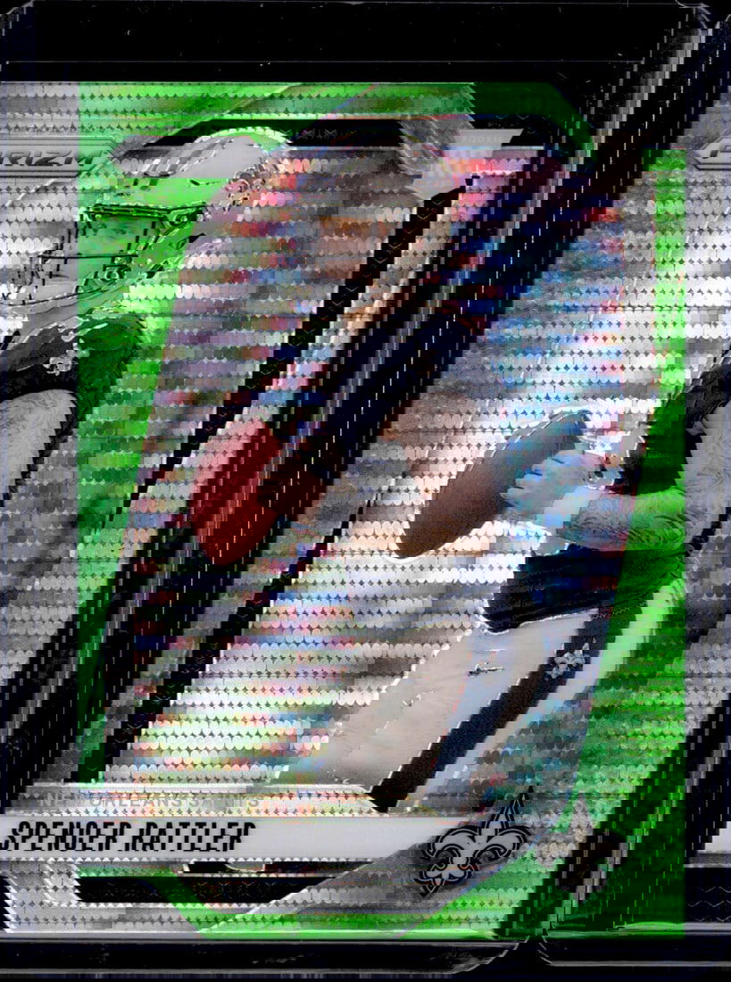 Spencer Rattler Neon Green Pulsar Prizm RC 2024 Panini Prizm #388: Spencer Rattler Neon Green Pulsar Prizm RC 2024 Panini Prizm #388