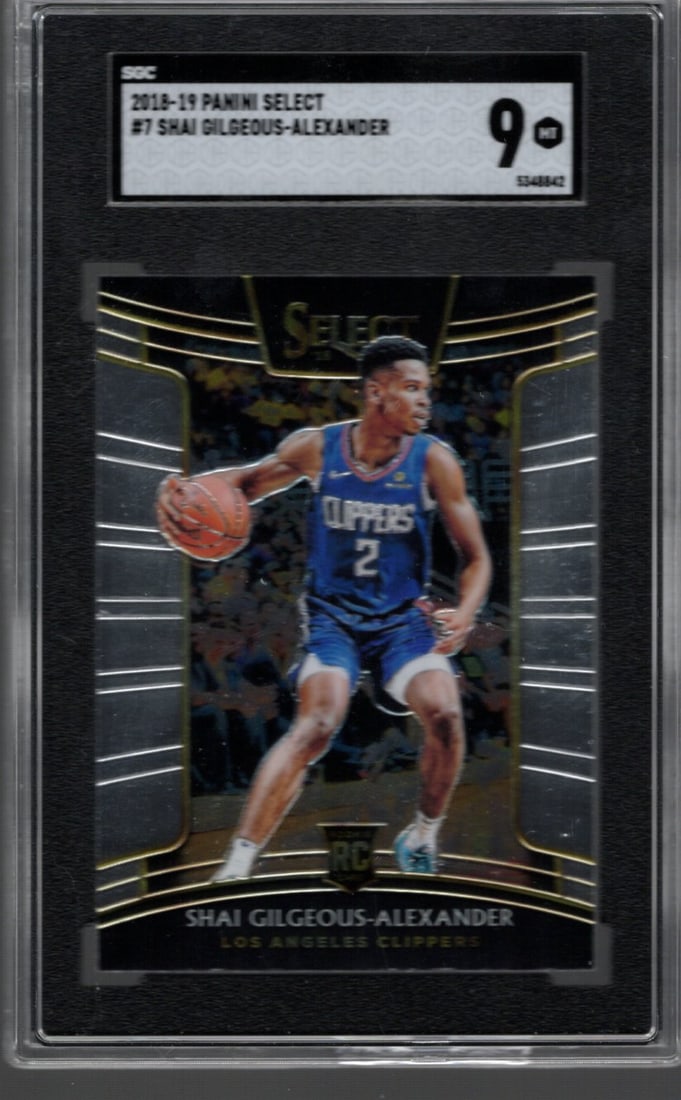 Shai Gilgeous-Alexander RC 2018-19 Panini Select #7 SGC 9 (1 of 2)