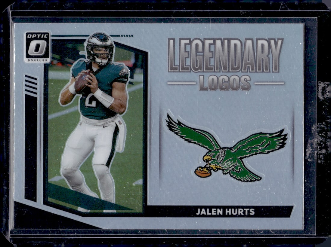 Jalen Hurts Legendary Logos Holo Prizm 2021 Donruss Optic #LL-16: Jalen Hurts Legendary Logos Holo Prizm 2021 Donruss Optic #LL-16