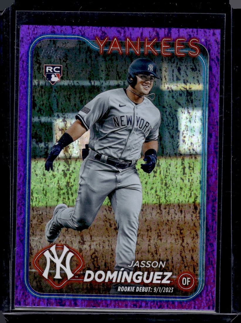 Jasson Dominguez Purple Holo Foilboard RC /799 2024 Topps Update #US175: Jasson Dominguez Purple Holo Foilboard RC /799 2024 Topps Update #US175