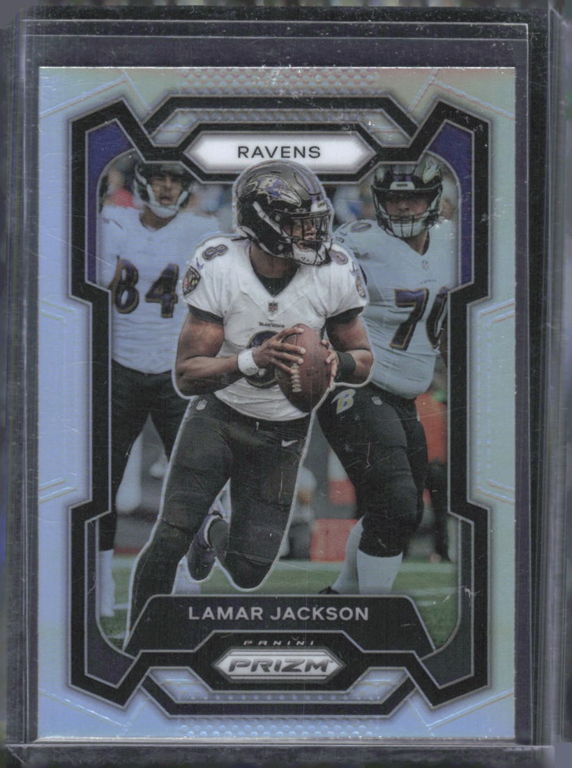 Lamar Jackson Silver 2023 Panini Prizm #18 (1 of 2)