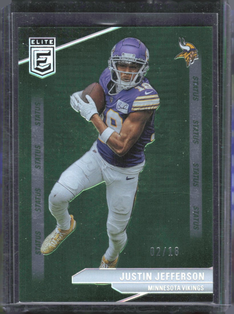 Justin Jefferson Green /18 2024 Donruss Elite #62: Justin Jefferson Green /18 2024 Donruss Elite #62