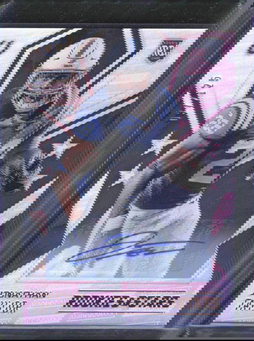 Jonathan Taylor Rookie Rookies Longevity Signatures 2020 Panini Rookies & Stars #108 (1 of 2)