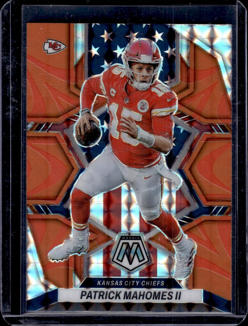 Patrick Mahomes Orange Reactive Prizm 2022 Panini Mosaic #256 (1 of 2)