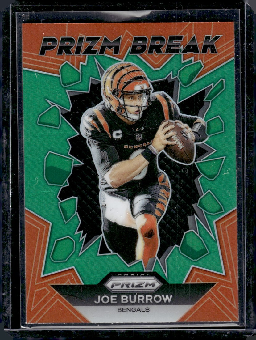 Joe Burrow Prizm Break Green Prizm 2023 Panini Prizm #PB-1: Joe Burrow Prizm Break Green Prizm 2023 Panini Prizm #PB-1